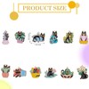 COGCHARGER 24pcs Black Cat Alloy Enamel Charms Pendants Potted Plant