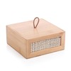 Bamboo Storage Box with Rattan Mesh Panel, Decorative Container for