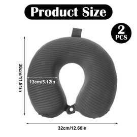 Ouligay 2 PCS U Shaped Travel Pillow Case Cover Ice Silk Neck Pillow Case with Zipper Replacement Airplane Pillow Cover Washable Soft with Double Snap Dark Gray