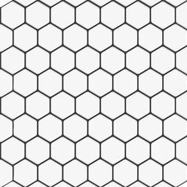 DÉCOR WOW Peel & Stick Backsplash for Kitchen & Bathroom, (8) 12x12-inch Sheets Covers 8 Sq. Ft, White Hexagon