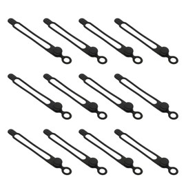 16 Bridas Reutilizables de Silicona Negras 106mm para Organización de Cables Usb, Soporte para Cables de Escritorio y Viaje, Organizador Flexible para Gestión de Alambres