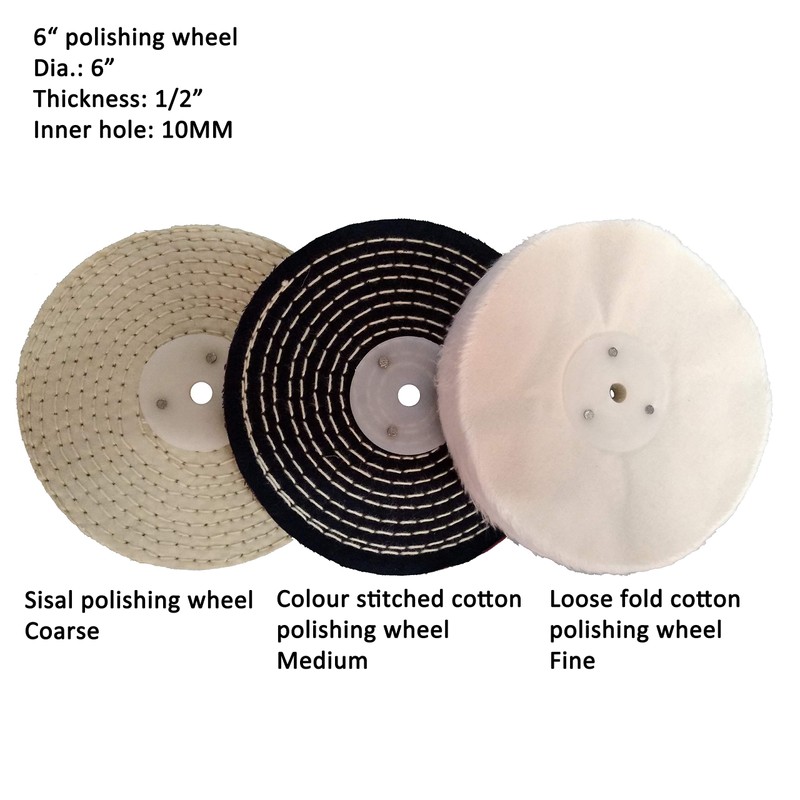 PURUI 10PC 6" Metal Buffing Polishing Wheel Kit for Angle