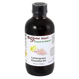 Essential Depot Lemongrass Essential Oil - GC/MS Tested - Supplied in 4 oz. Amber Glass Bottle with Black Phenolic Cone Lined and Safety Sealed Cap