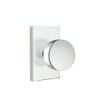 Passage Set, Modern Rectangle Rosette, Modern Round Knob, Satin Nickel