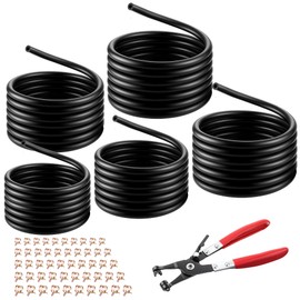 Meonum 10 Ft 5 Sizes-1/8" 3/16" 0.22" 1/4" 5/16" ID 5 Fuel Line with Hose Clamp Pliers & 50Pcs Clamps Gas Tube Hose Fits Lawn Mowers Snowmobile Tractors Golf Cart ATV Motorcycle Small Engines