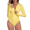 RELLECIGA Women's Lemon Yellow Long Sleeve Rash Guard One Piece