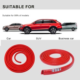 LEADTOPS Car Door Edge Guards, 16.4FT 5M U Shape Moulding Rubber Edge Trim Car Door Protector Guard,Red Color