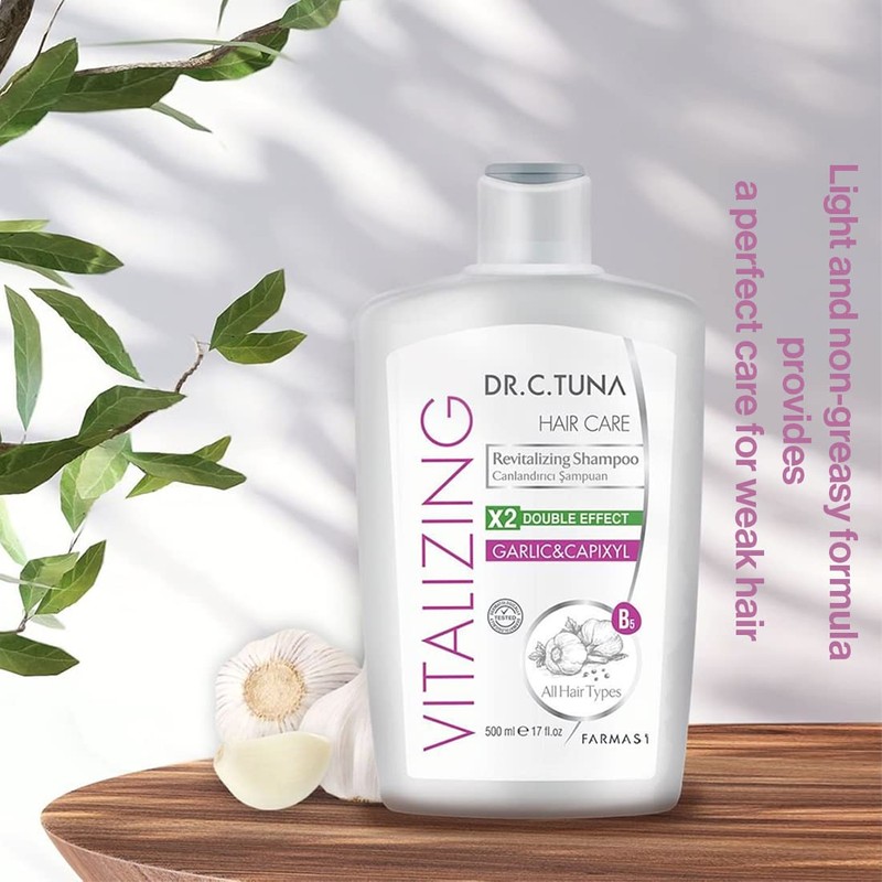 FARMASi Dr. C. Tuna Vitalizing Garlic Shampoo, Nourishing & Strengthening