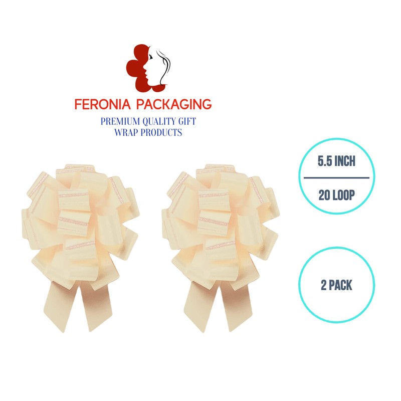 Feronia Packaging 2 Pieces Pull Bow for Gift Wrapping Gift