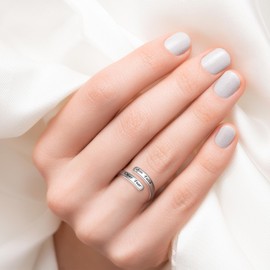 JXJL 925 Sterling Silver Inspirational Jewelry Adjustable Wrap Open Ring Encouragement Gift for Women(Faith Over Fear)