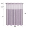 Craidlela No Hooks Boho Purple Shower Curtain Set with Snap-in