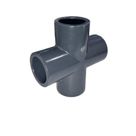 ERA 3/4” PVC Cross Fitting Schedule 80 – Gray Socket x Socket 4-Way Pipe Connector, Heavy-Duty PVC