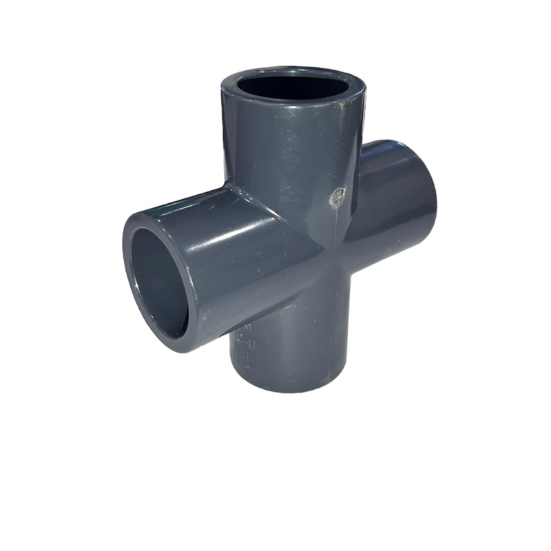 ERA 3/4” PVC Cross Fitting Schedule 80 – Gray Socket