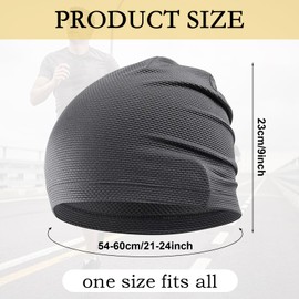 SALGIA Cycling Hat, 2 Pieces Thin Beanie Hat, Sports Hat Men and Women, Suitable for Men and Women for Running, Skiing, Cycling, Mountaineering, Fitness and Other Sports, Black+grey