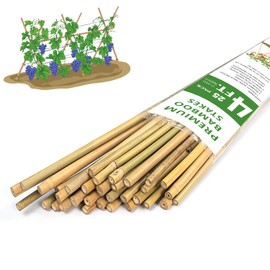 GAGINANG Plant Stakes,4FT Longer Sturdy Natural Bamboo Garden Stakes,GAGINANG 25Pcs Bamboo Sticks Trellis Support for Tomato, Vegetables Beans Trees Climbing Plants