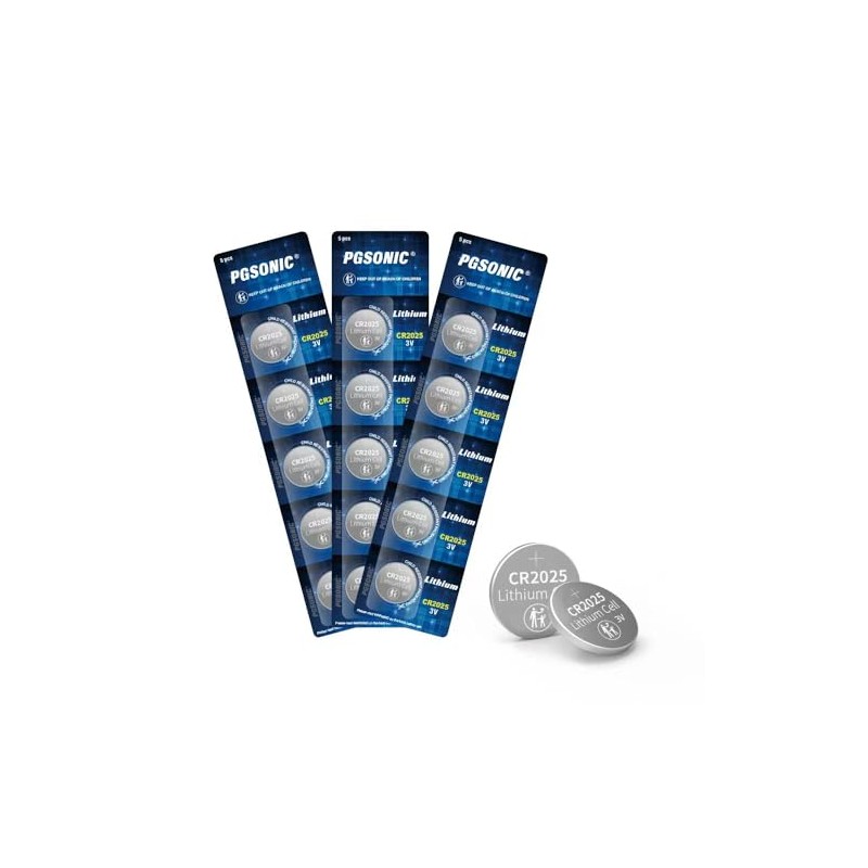 PGSONIC CR2025 3V Lithium Battery (15pcs)