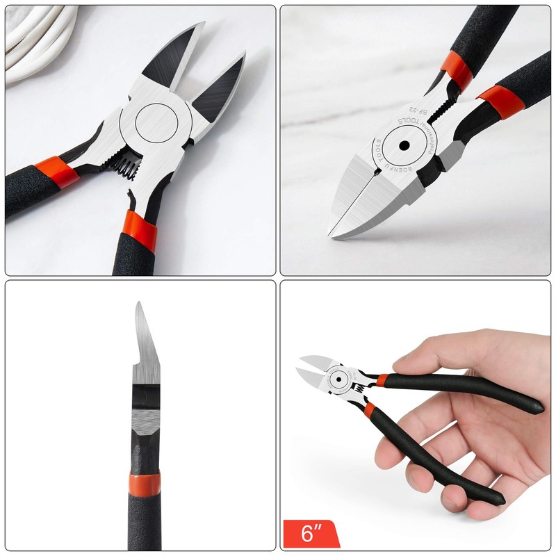BOENFU 6 Inches Wire Cutters Heavy Duty Snips Flush Cut