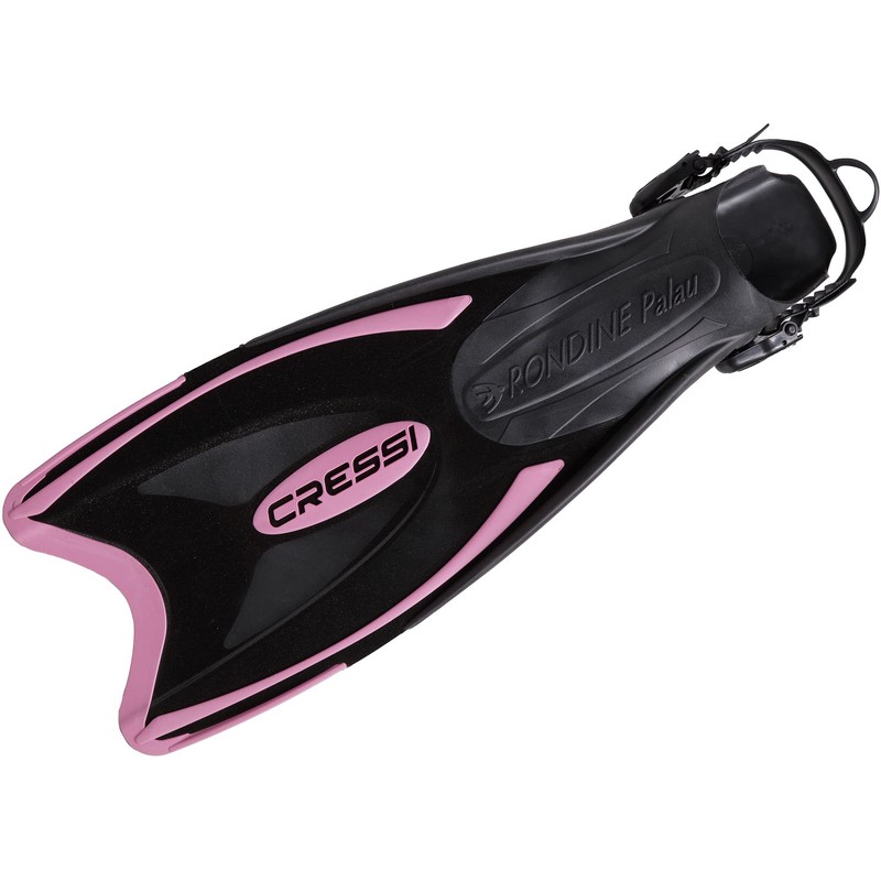Cressi Palau Adjustable Open Heel Fins, Black/Pink, M/L