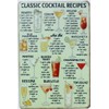 SOPAHU Classic Cocktail Recipes Metal Tin Sign For Bar Pub