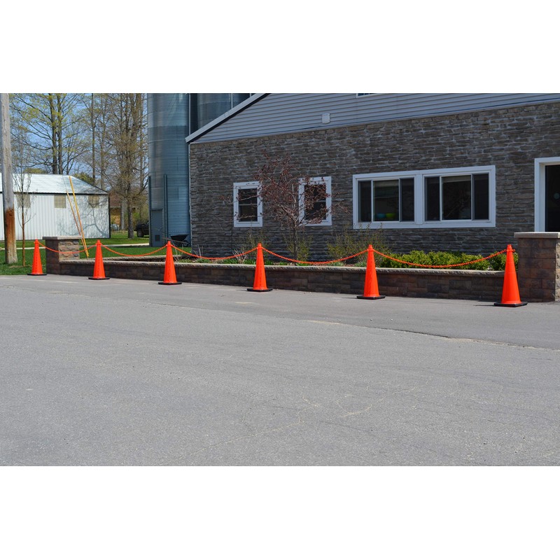 Mr. Chain Traffic Cone and Chain Kit, Traffic Orange, 28-Inch