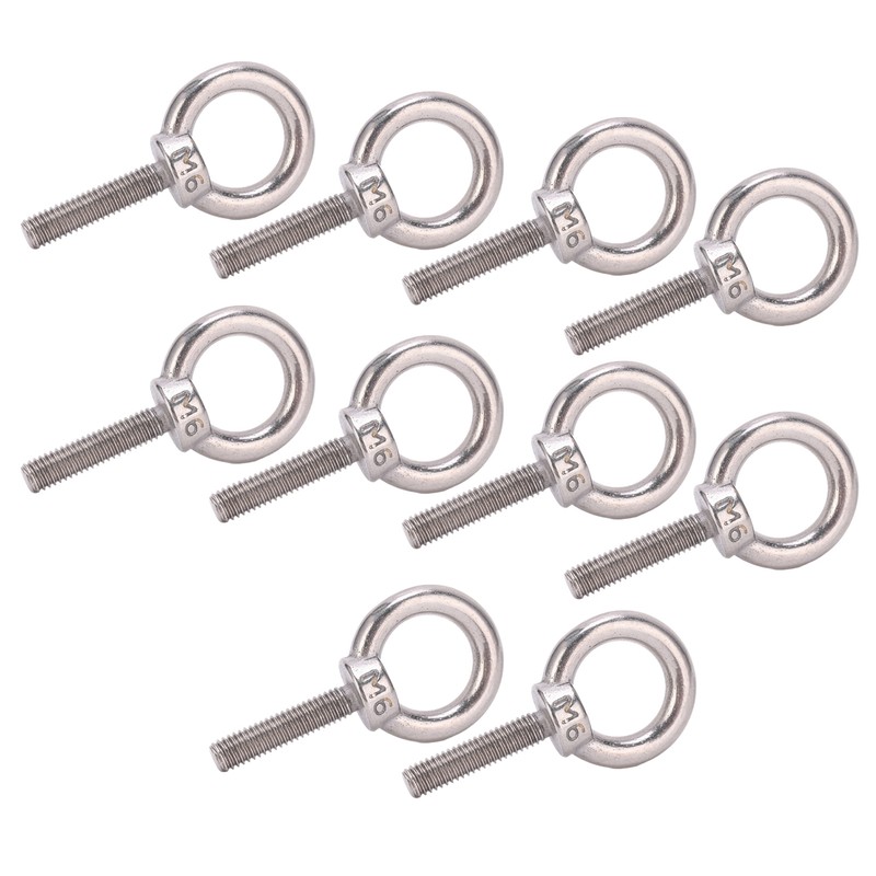 10Pcs Eye Bolt 304 Stainless Steel Lifting Round Ring Screw