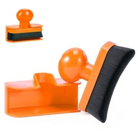 Large Tire Shine Applicator, Car Tire Shine with Curved Brush Head - Large Automotive Tire Dressing Applicator Brush with Storage Stand for Tire Shine Tire Detailing, 3.6 Inch Length (Orange)