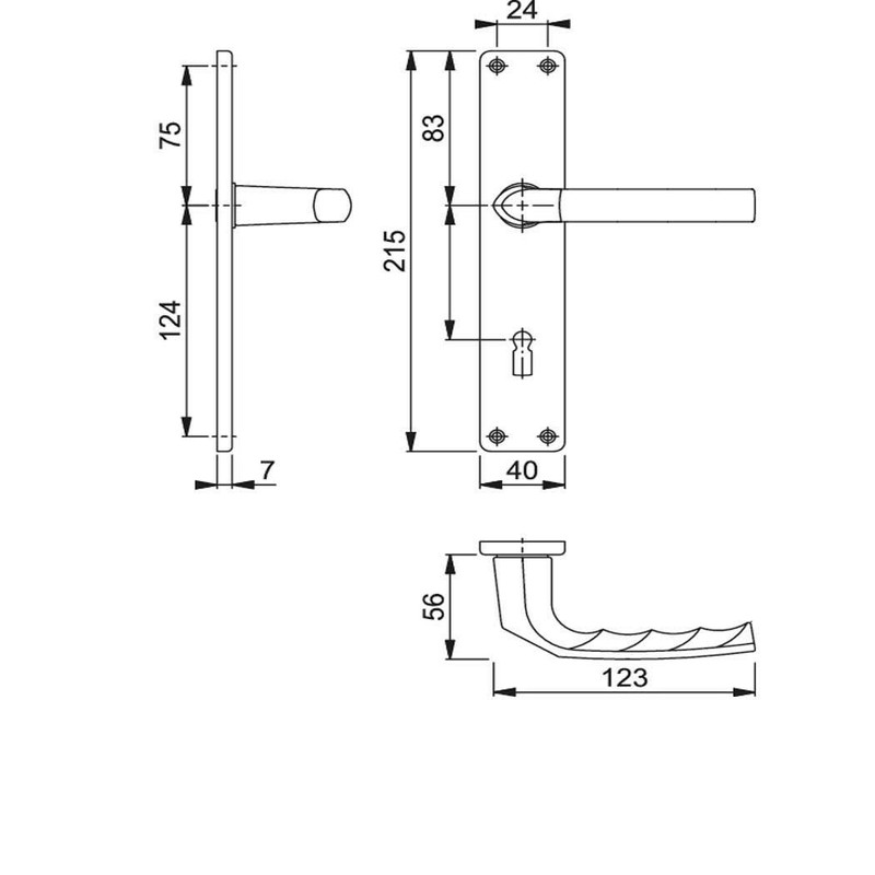 Hoppe Birmingham Door Handle, 4012789055818