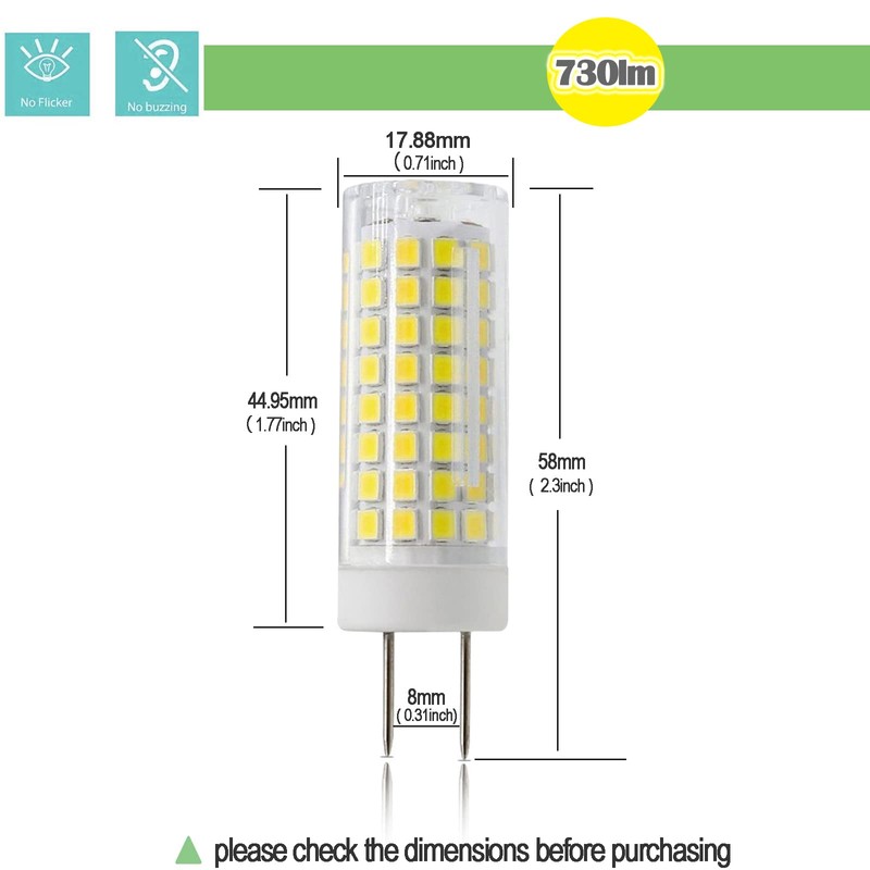 ZSSXOLED G8 LED Bulb Dimmable 7W Equivalent to G8 Halogen