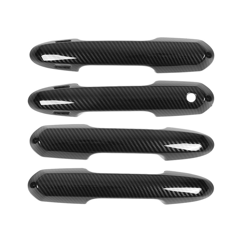4pcs Gloss Black Carbon Fiber Style Exterior Door Handle Cover