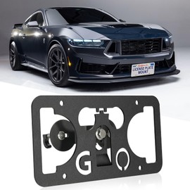 No Drill Front Bumper License Plate Mount Compatible with Ford Mustang 2015-2023 Front Grille License Plate Mounting Bracket Holder Car License Plate Frames Accessories Kit