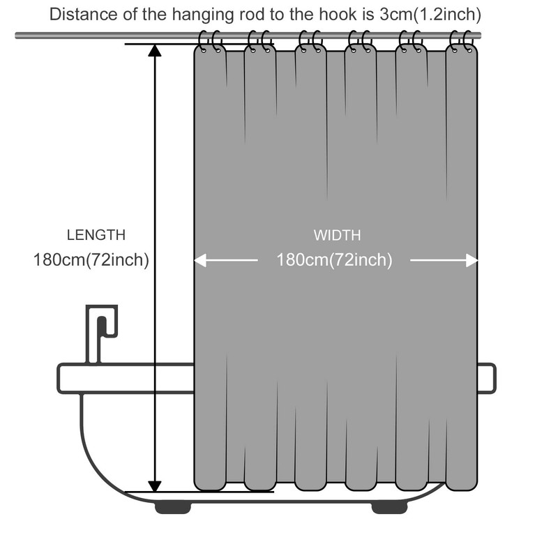 Furlinic Shower Curtain, Bathroom Curtain For The Bathtub, Textile Bath