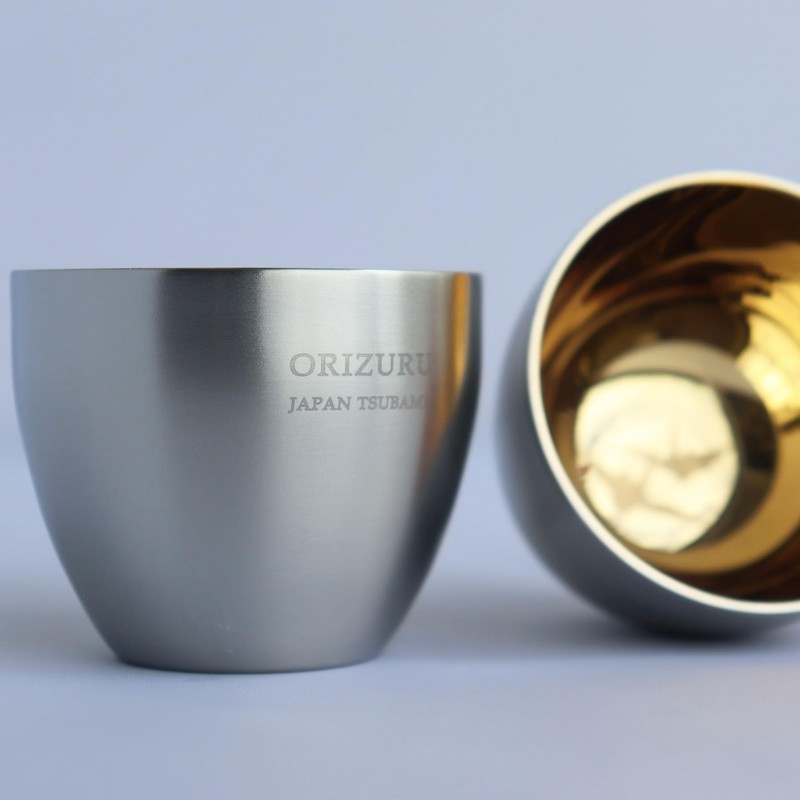 Nagao Tsubame-Sanjo Pair Drinking Cup Set, Origami Gold, Diameter 6