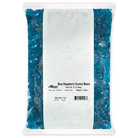 Albanese Candy Blue Raspberry Gummi Bears, 5 Pound Bag, Blue Raspberry-Flavored Soft Chewy Gummy Bears, Single-Flavor Gummies in Bulk Package, Gluten Free Dairy Free Fat Free