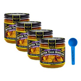 Better Than Bouillon Roasted Garlic Base 8 oz (Pack of 4) Bundle with PrimeTime Direct Teaspoon Scoop with BTB Authenticity Seal