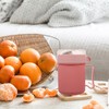 Taza de Desayuno Multiusos con Tapa y Cuchara, Rosa Plástico