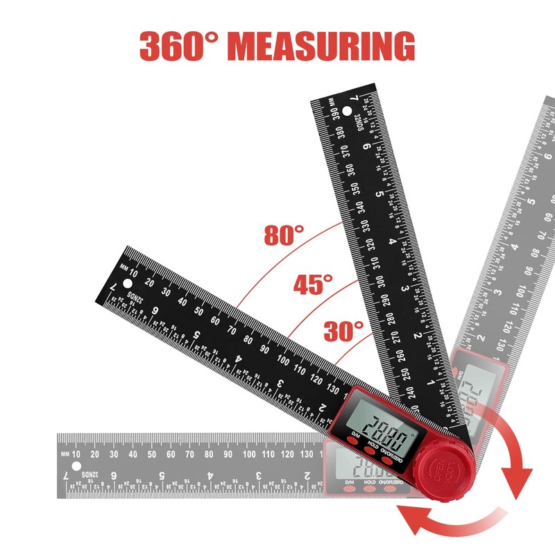Digital Angle Finder Ruler with LCD Display, 200mm/7 Inch Angle