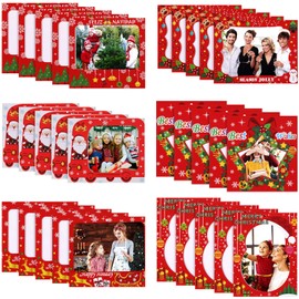 Zonon 30 Pieces Christmas Photo Frame Ornaments Family Picture Frame Hanging Ornaments for Xmas Tree Happy Holiday Party New Year Best Wishes Picture Photo Decoration (Classic Size)