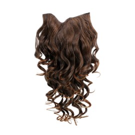 WIG ME UP - H9503-1B Clip-in Hairpiece with 7 Clips, 3/4 Wig Black 50 cm Curly Hair Extension