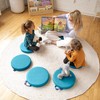 ECR4Kids SoftZone Floor Cushions, Round, Flexible Seating, Turquoise, 6-Piece