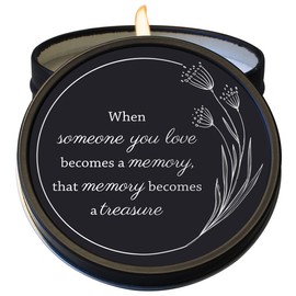 Memory Becomes a Treasure Fir Balsam Scented Natural Soy Memorial Candle for Loss of a Loved One - Sympathy Remembrance Gift - 6 oz. Tin Memory Candle - Made in The U.S.A.
