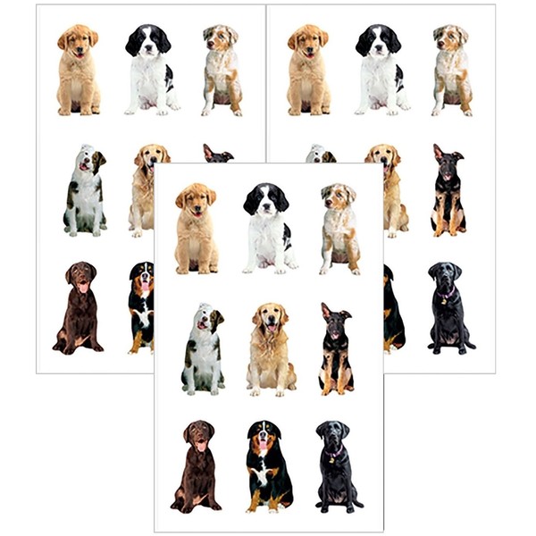 Playhouse Pack of Three Perforated Sticker Half-Sheets for Crafts, Trading & Collecting - Dog Buddies