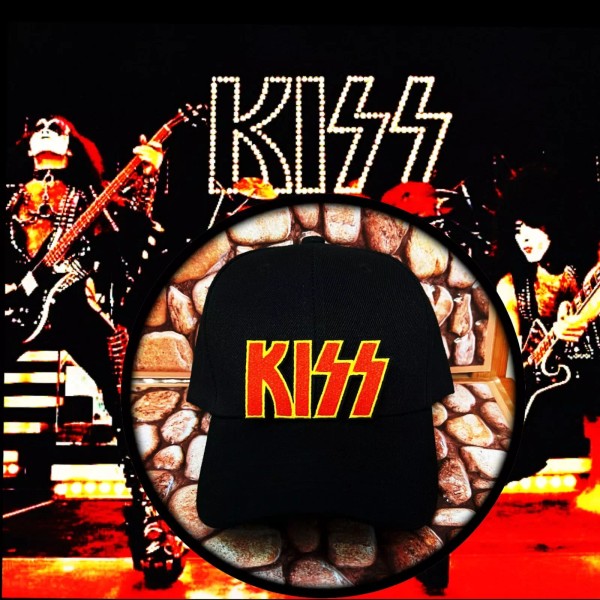 KISS HAT PATCHED HAT/ BASEBALL CAP WITH ADJUSTABLE BACK
