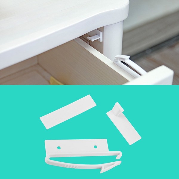 4 x Child Lock for Drawers, Baby Invisible Safety Drawer