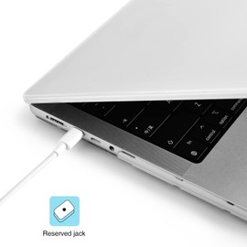 EooCoo Funda Compatible con MacBook Pro 14 Pulgadas 2024 M4 2023-2021 M3 M2 M1 Pro MAX Chip A2918 A2992 A2779 A2442, Carcasas Rígidas con US Cubierta para Teclado+Protector de Pantalla, Transparente