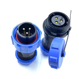 Connector Plug Aviation Plug SP17 3-Pin IP68 3 Pin Solderless Aviation Plug Waterproof and Dustproof Aviation Plug for Outdoor Lamps Used 500V 10A (14AWG Cable Screw Crimp)