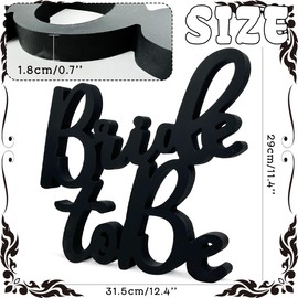 Bridal Shower Decorations Bride to Be Sign for Batcholette Party Table Centerpieces Wedding Wooden Photo Booth Props for Wedding Party Decorations Supplies (Black)