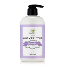 Southern Natural Goat Milk Lotion – Nourishing Face, Body & Hand Moisturizer for Dry & Sensitive Skin - Hydrating Cream, Gentle Skincare for Soft & Smooth Feel - Lavender 12oz