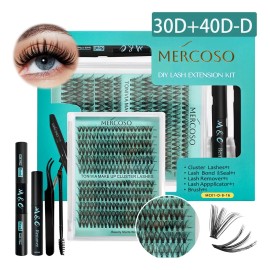 Kit Extensiones De Pestañas 30d+40d Curvatura D 9-16mm Mixta