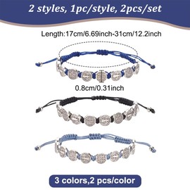 WEBEEDY Pack of 6 Medal Adjustable Cord Bracelets Rosary Bracelet Gifts for Women Men
