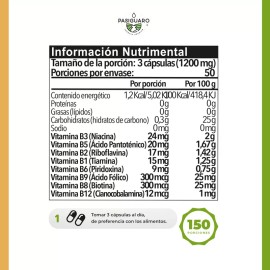 Pasiguaro Pack 2 Bolsas Complejo B+b12 Pasiguaro con 150 cápsulas sin sabor